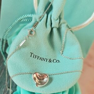 💗Tiffany & Co. Full Heart Elsa Peretti 925 Sterling Silver Vintage Necklace✨